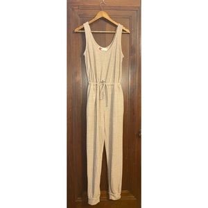 Xs Free People tan beach pants romper.